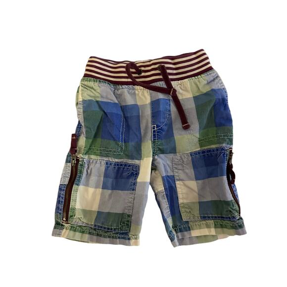 Mini Boden Blue Green Plaid Shorts size 2 - Picture 1 of 4